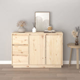 ZNTS Sideboard 111x34x75 cm Solid Wood Pine 813804