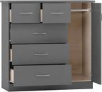 ZNTS Nevada 5 Drawer Low Wardrobe 100-101-138