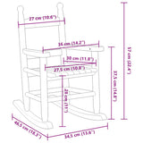 Rocking Chair for Children White Solid Wood Poplar 4008881