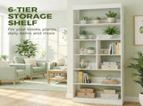 Bookcase, 6-Tier Bookshelf with Open Storage Shelves, Cubes, 180 cm Tall Display Shelf with T3398P550303