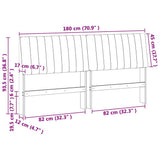 Upholstered Headboard Black 180 cm Solid Pine Wood 879381