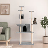 Cat Tree with Sisal Scratching Posts Light Grey 166 cm 171724