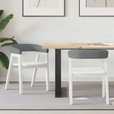 Dining Chairs 2 pcs White 54 x 57 x 73 cm Solid Rubber Wood 42020426