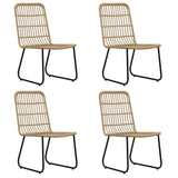 5 Piece Outdoor Dining Set Poly Rattan and Glass 3060233