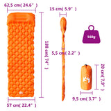 Inflating Camping Mattress with Pillow 1-Person Orange 4007109