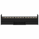 Bed Frame with Headboard Black oak 75 x 190 cm Engineered wood 3329308