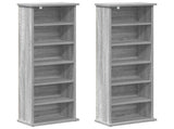 CD Cabinet 2 pcs Grey Sonoma 32 x 17 x 92 cm Engineered Wood 8012757