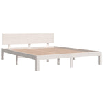 Bed Frame without Mattress White Solid Wood Pine 160x200cm 810506