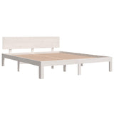 Bed Frame without Mattress White Solid Wood Pine 160x200cm 810506