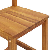 Bar Stool Set of 4 Natural wood Solid acacia wood Standard 310286