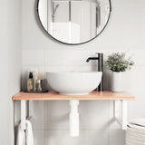 Basin Shelf Wall Mounted Steel and Solid Wood Oak 3302608