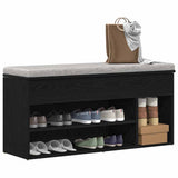 Shoe Bench Black Oak 102x30.5x45 cm Engineered Wood 859137