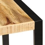 Dining Table Brown and Black Solid Mango Wood and Powder-Coated Steel 247417