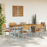Garden Dining Set 7 pcs Grey and brown 200 x 90 x 75 cm 3284411