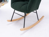 Mid Century Modern Teddy Fabric Tufted Upholstered Rocking Chair Padded Seat For Living Room W139760757