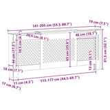 MDF Radiator Cover White 205 cm 325555