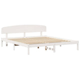 Bed Frame with Headboard White 180 x 200 cm Solid Pine Wood 872054