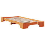 Bed Frame Wax Brown 90 x 200 cm Solid Pine Wood 872880