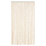 Fly Curtain Beige and White 100x230 cm Chenille 377345