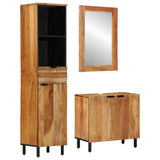 Bathroom Cabinet Set 3 pcs Natural 38 x 33 x 160 cm 3310013