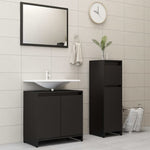 ZNTS 3 Piece Bathroom Furniture Set Black Engineered Wood 3056926