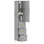Highboard Concrete Grey 34.5x34x180 cm Engineered Wood 3198845