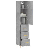 Highboard Concrete Grey 34.5x34x180 cm Engineered Wood 3198845