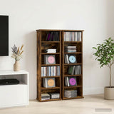 CD Cabinet 2 pcs Smoked Oak 32 x 17 x 92 cm Engineered Wood 8012755