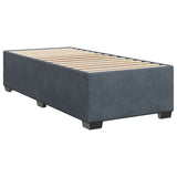 ZNTS Box Spring Bed with Mattress Dark Grey 90x200 cm Velvet 3285258