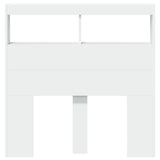 Headboard Cabinet with LED White 100x17x102 cm 839182