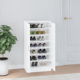 Shoe Cabinet High Gloss White 55x35x108 cm Engineered Wood 342667