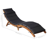 Sun Lounger with Dark Grey Cushions Solid Wood Acacia 363283