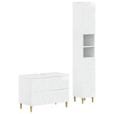 2 Piece Bathroom Cabinet Set DELFT High Gloss White 3417544