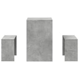 3 Piece Dining Table and Bench set Concrete Grey Engineered Wood 855533