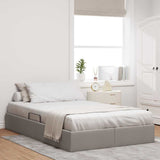 Storage Bed with Mattress Taupe 120 x 200 cm Fabric 3370007
