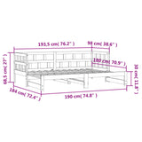 ZNTS Daybed with Trundle without Mattress White 90x190 cm Single Solid Wood 836211