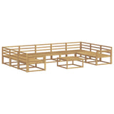 Outdoor Sofa Set 10 pcs White Solid Acacia Wood 3387058
