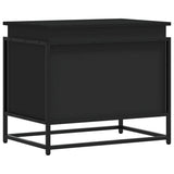 Storage Box with Lid Black 60x40x51.5 cm Engineered Wood 848794