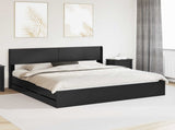 Bed Frame with Storage and Headboard Black 200 x 200 cm 3414276