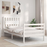 Bed Frame without Mattress White Single Solid Wood 3194277