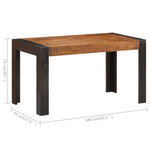 ZNTS Dining Table 140x70x76 cm Solid Rough Mango Wood 289655