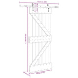Sliding Door with Hardware Set 85x210 cm Solid Wood Pine 3332641