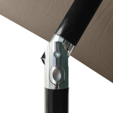 Garden Parasol with LEDs and Steel Pole Taupe 2x3 m 313789