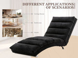 GOMYWAY Fabric Relaxation Chaise Lounge Chair, Full Body Support Fixed Recliner Sofa with Gentle W2678P389546