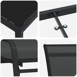 Garden Dining Set 5 pcs Black Powder-coated Steel 3379117