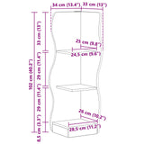 Corner Shelf High Gloss White 34 x 33 x 102 cm Engineered Wood 899940