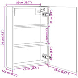 Bathroom Mirror Cabinet White 50 x 14.5 x 70 cm Engineered wood 889039