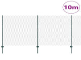 Chain Link Fence with Post 10 x 1.4 m PVC-Coated Steel 3336234