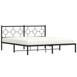 Metal Bed Frame without Mattress with Headboard Black 180x200cm 376230