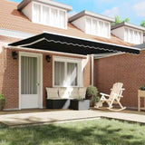 Retractable Awning Black 400 x 350 cm Polyester and Aluminium 3330775